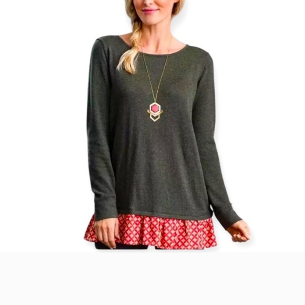Matilda Jane Charcoal and Red Tunic Top